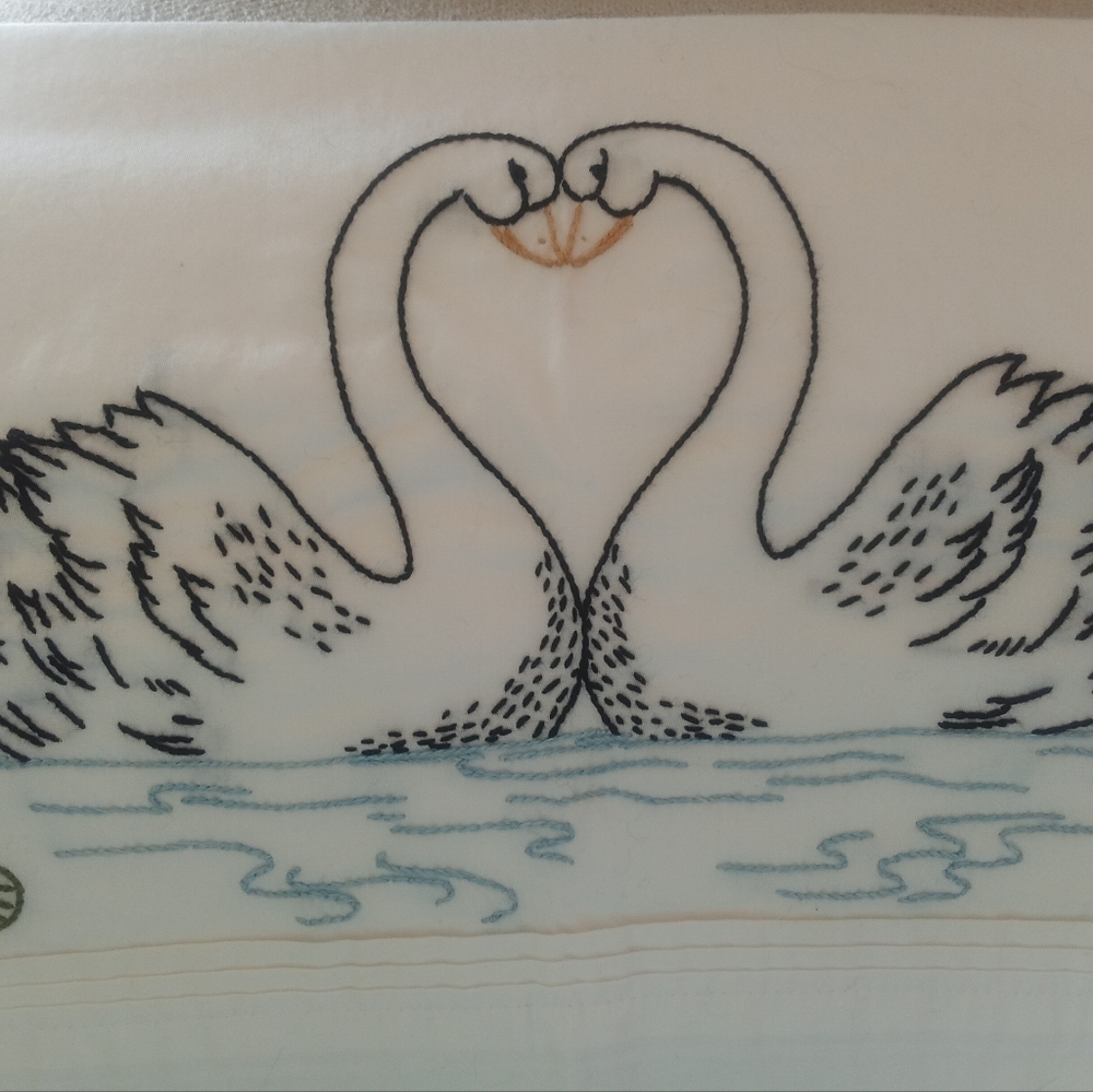 Vintage Swan Pillow Cases/Shams